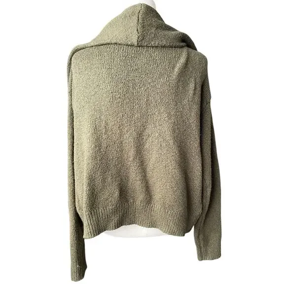 Anthropologie Pilcro cable knit shawl collar cardigan sweater olive Women S Knit - Picture 9 of 16